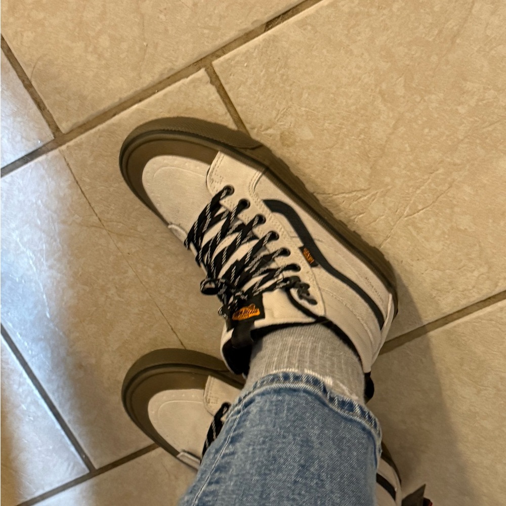 Vans Women's Sneakers in White, Black, and Olive